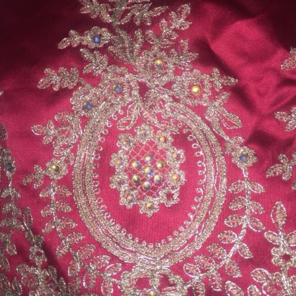 Hand Beaded Strapless Ball Gown - Picture 6 of 7